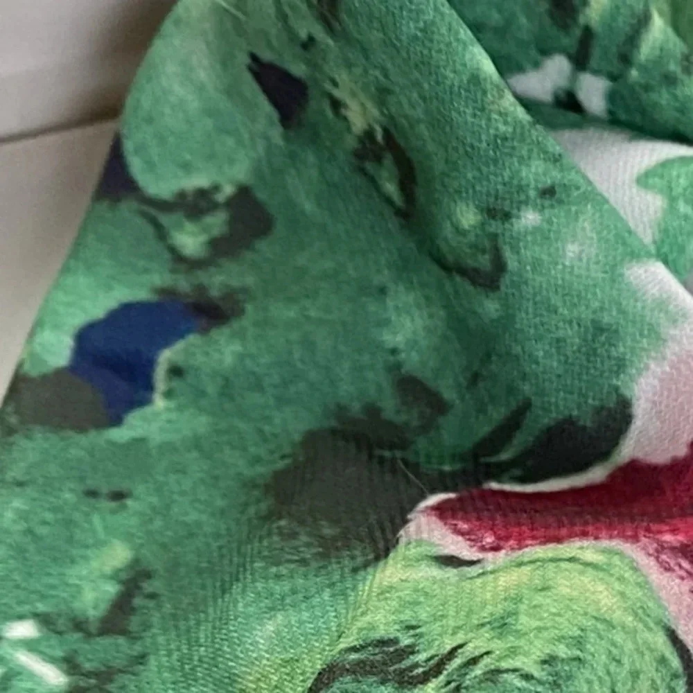 Anthropologie Green Floral Knotted Headband